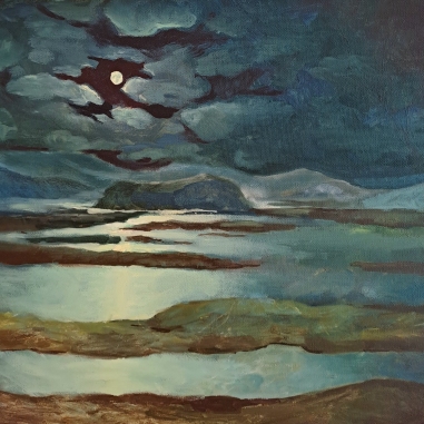 Painting for sale online - night on the Yenisei
