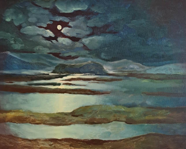 Painting for sale online - night on the Yenisei