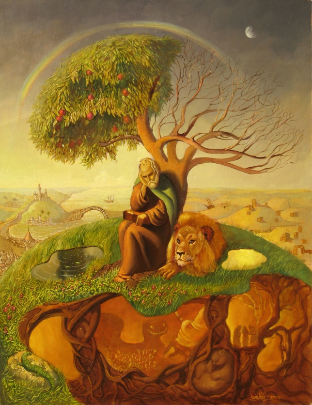 Painting for sale online - The hermit by the tree