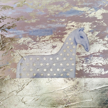 Painting for sale online - The Dappled Horse in a golden field of wheat