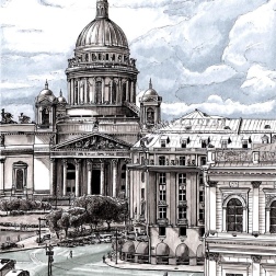 Painting for sale online - View of St Isaacs Cathedral