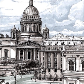 Painting for sale online - View of St Isaacs Cathedral