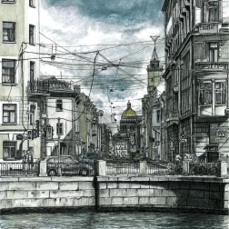 Painting for sale online - View from the embankment