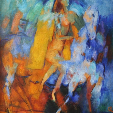 Painting for sale online - Woman and horse
