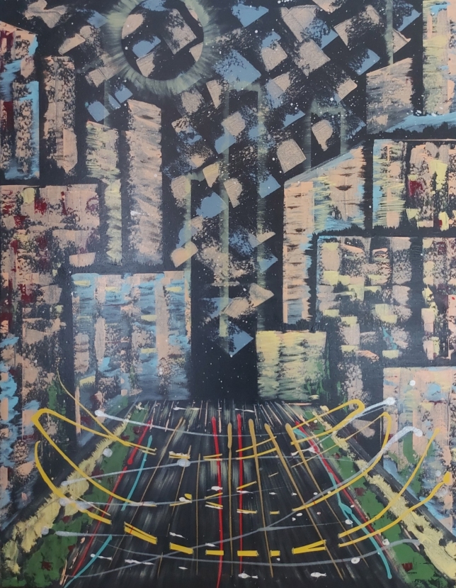 Painting for sale online - Moscow skyscrapers
