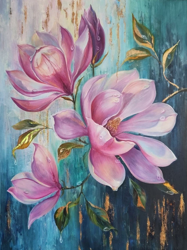 Painting for sale online - Delicate magnolia