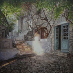 Painting for sale online - Sonniger Innenhof Marmaris