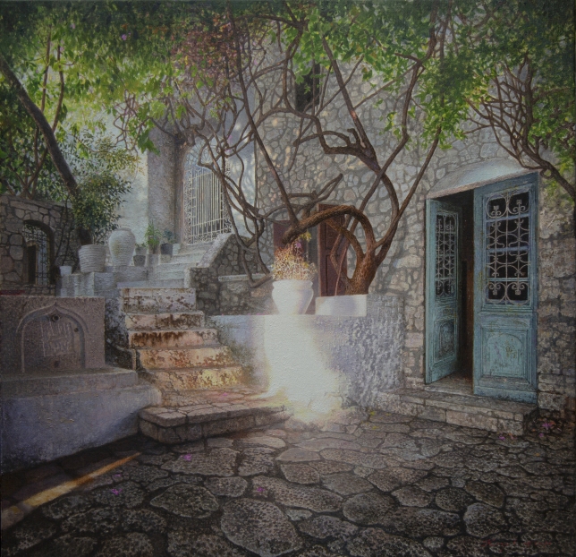 Painting for sale online - Sonniger Innenhof Marmaris