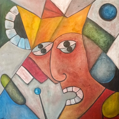 Painting for sale online - The King with a Lollipop and a Cucumber