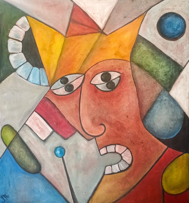 Painting for sale online - The King with a Lollipop and a Cucumber