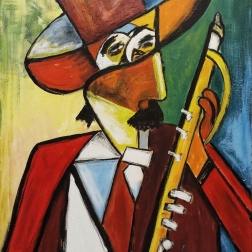 Painting for sale online - A man with a clarinet