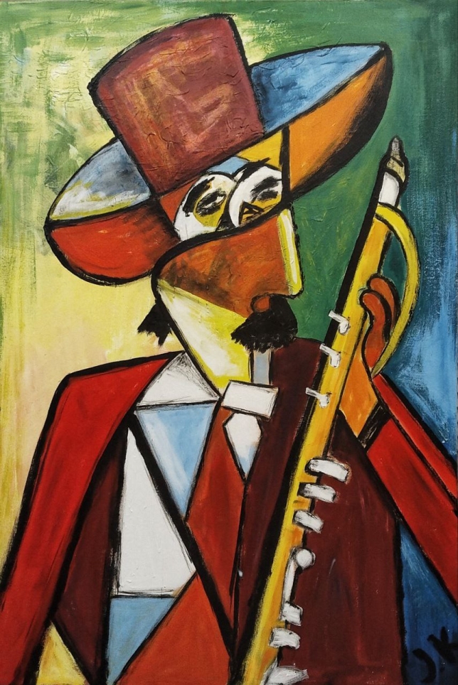 Painting for sale online - A man with a clarinet