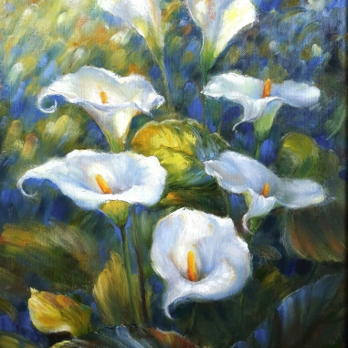 Painting for sale online - Calla lilies Morning