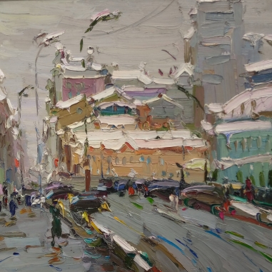 Painting for sale online - Moscow after the snowstorm