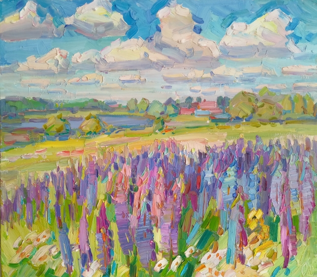 Painting for sale online - У деревни Фуньково / Near the village of Funkovo