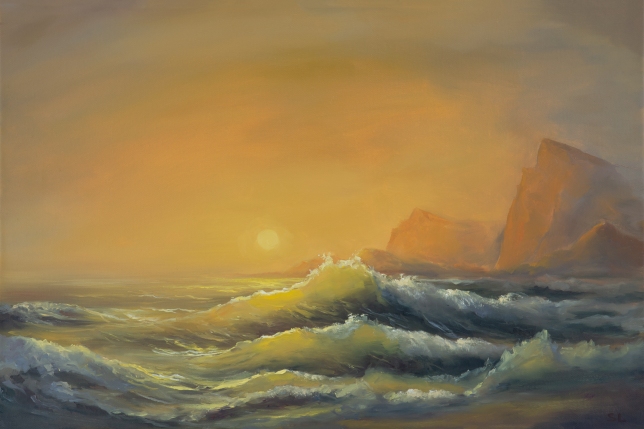 Painting for sale online - Golden sunset