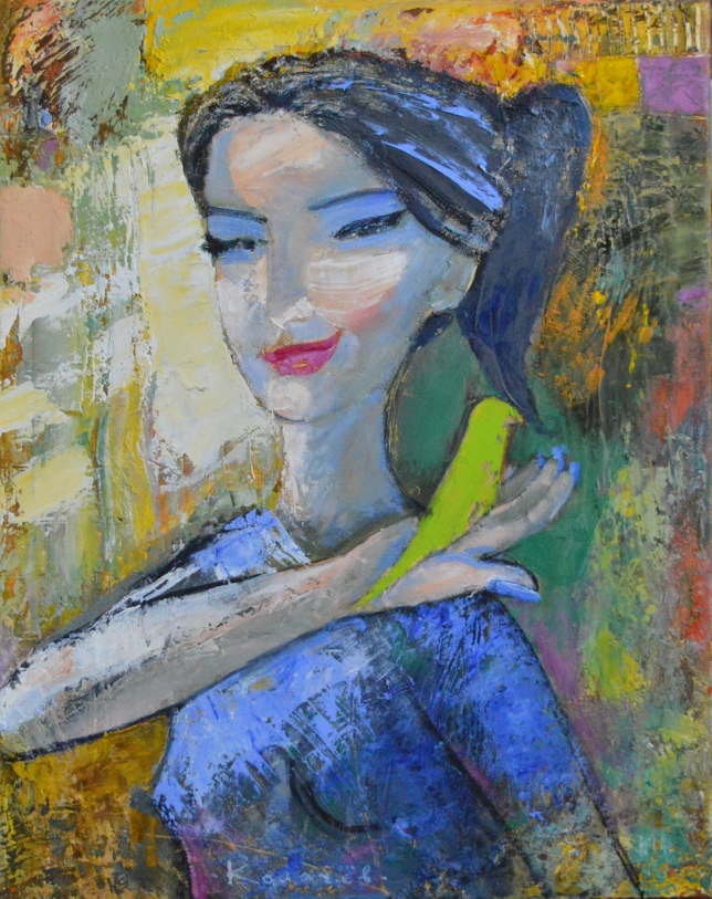 Painting for sale online - Green parrot