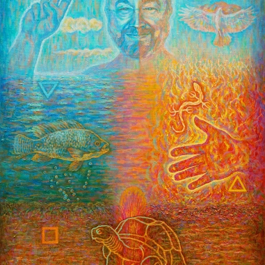 Painting for sale online - Self-portrait in the four elements