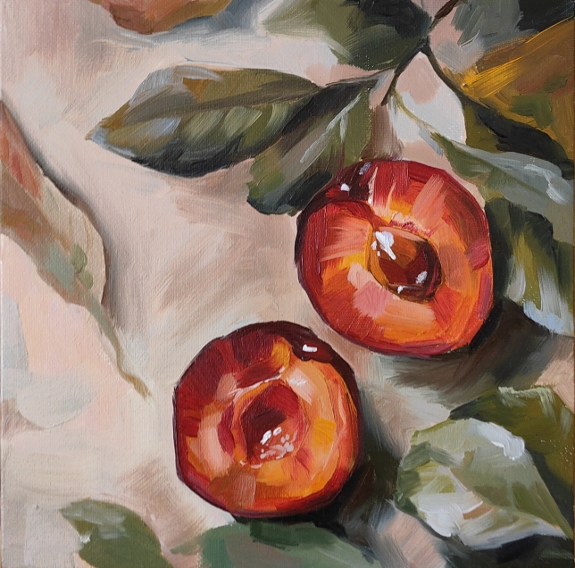 Painting for sale online - Red plums