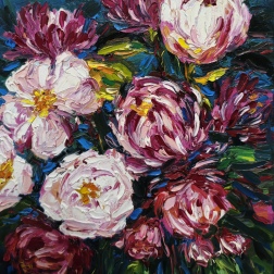 Painting for sale online - A bouquet of peonies 