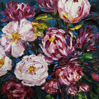 Painting for sale online - A bouquet of peonies 