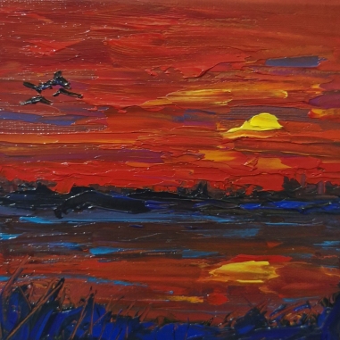 Painting for sale online - a fiery sunset 