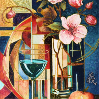 Painting for sale online - Flowers and Geometry