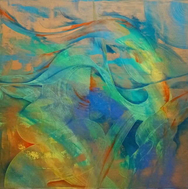 Painting for sale online - Golden waves