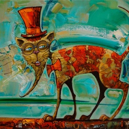 Painting for sale online - The cat is a scientist