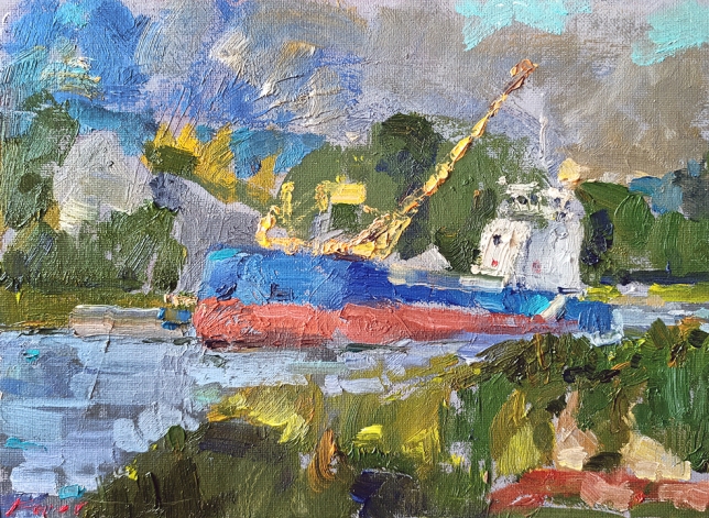 Painting for sale online - Cargo ship