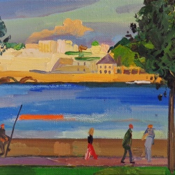 Painting for sale online - Neva, Petrovskaya Embankment