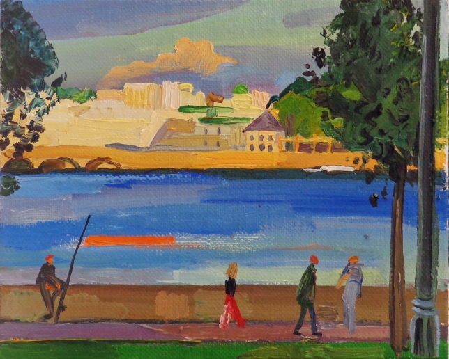 Painting for sale online - Neva, Petrovskaya Embankment
