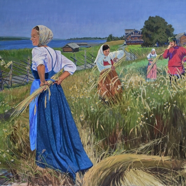Painting for sale online - Zazhinki - the beginning of the harvest