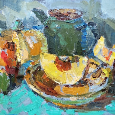 Painting for sale online - Still life with a green teapot