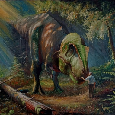 Painting for sale online - Walking with a Dinosaur