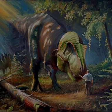 Painting for sale online - Walking with a Dinosaur
