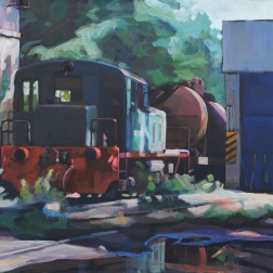Painting for sale online - Old locomotive