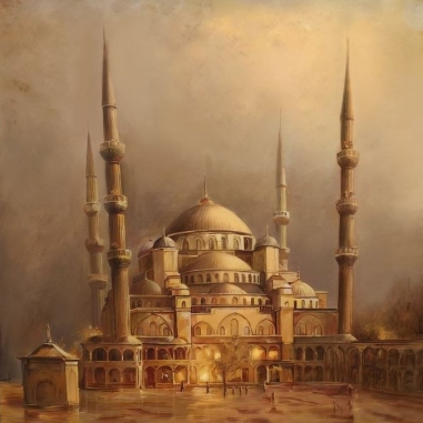 Painting for sale online - Golden Symphony of the Mosque