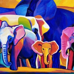 Painting for sale online - Elephants