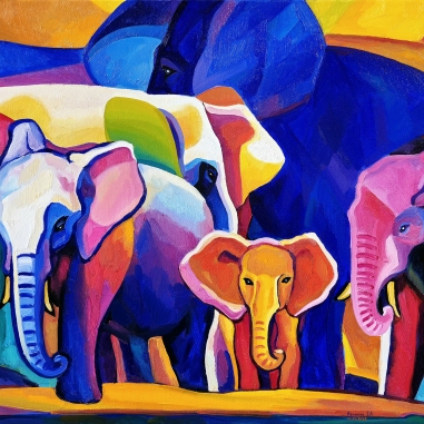 Painting for sale online - Elephants