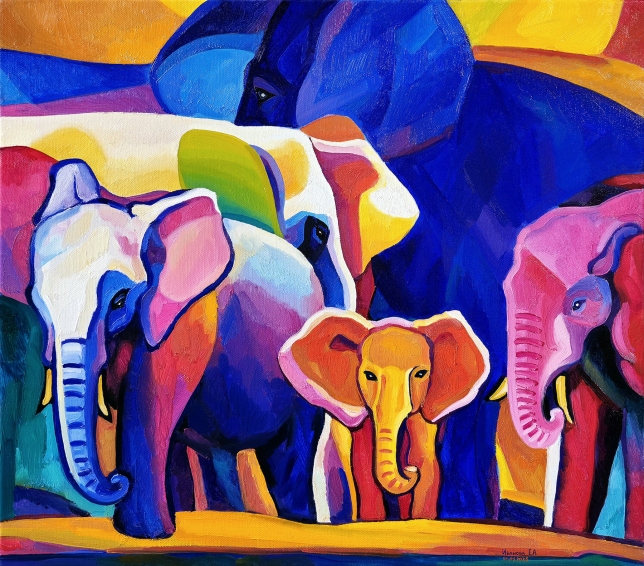Painting for sale online - Elephants