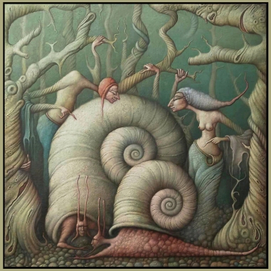 Painting for sale online - A Forest Fairytale or a Passion for Big Snails