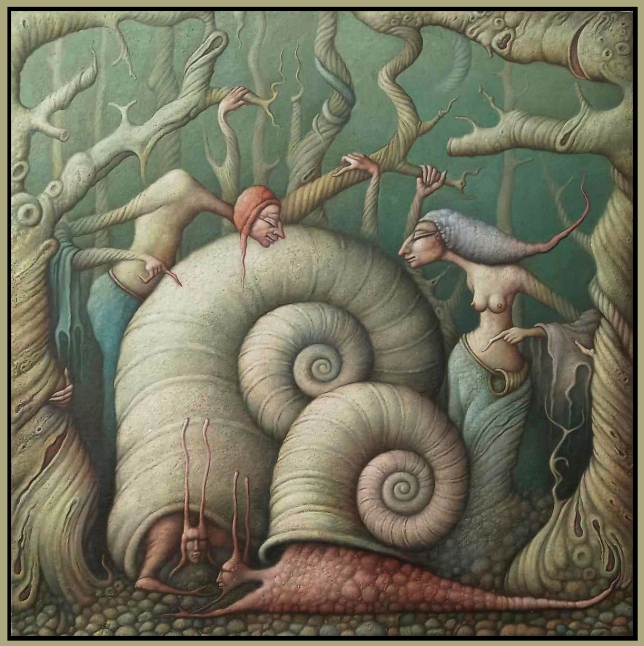 Painting for sale online - A Forest Fairytale or a Passion for Big Snails