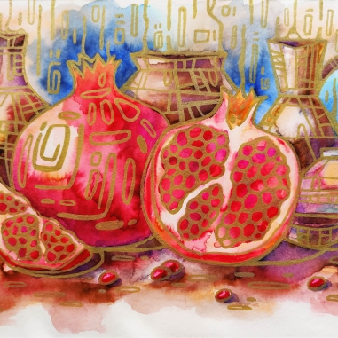 Painting for sale online - Still life with pomegranates I
