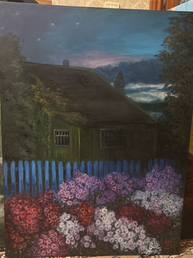 Painting for sale online - Phloxes at the dacha