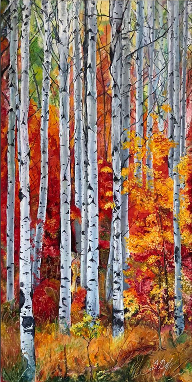Painting for sale online - Birches