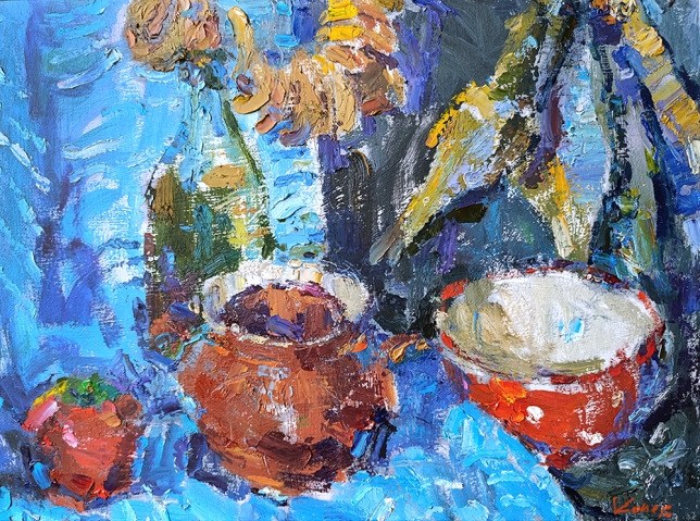 Painting for sale online - still life with dried fish