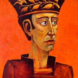 Painting for sale online - Portrait of a man on a red background