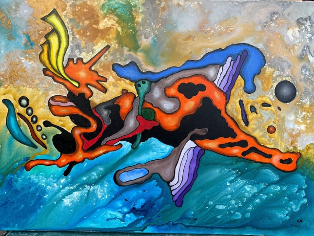 Painting for sale online - Lying on the sea sand