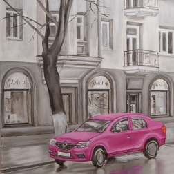 Painting for sale online - Pink car